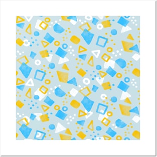 Light Blue Festive Shapes Posters and Art